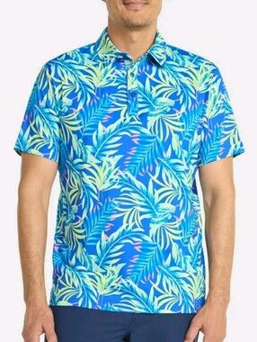 NWT BirdieBound  Tropical Leaf Golf Polo